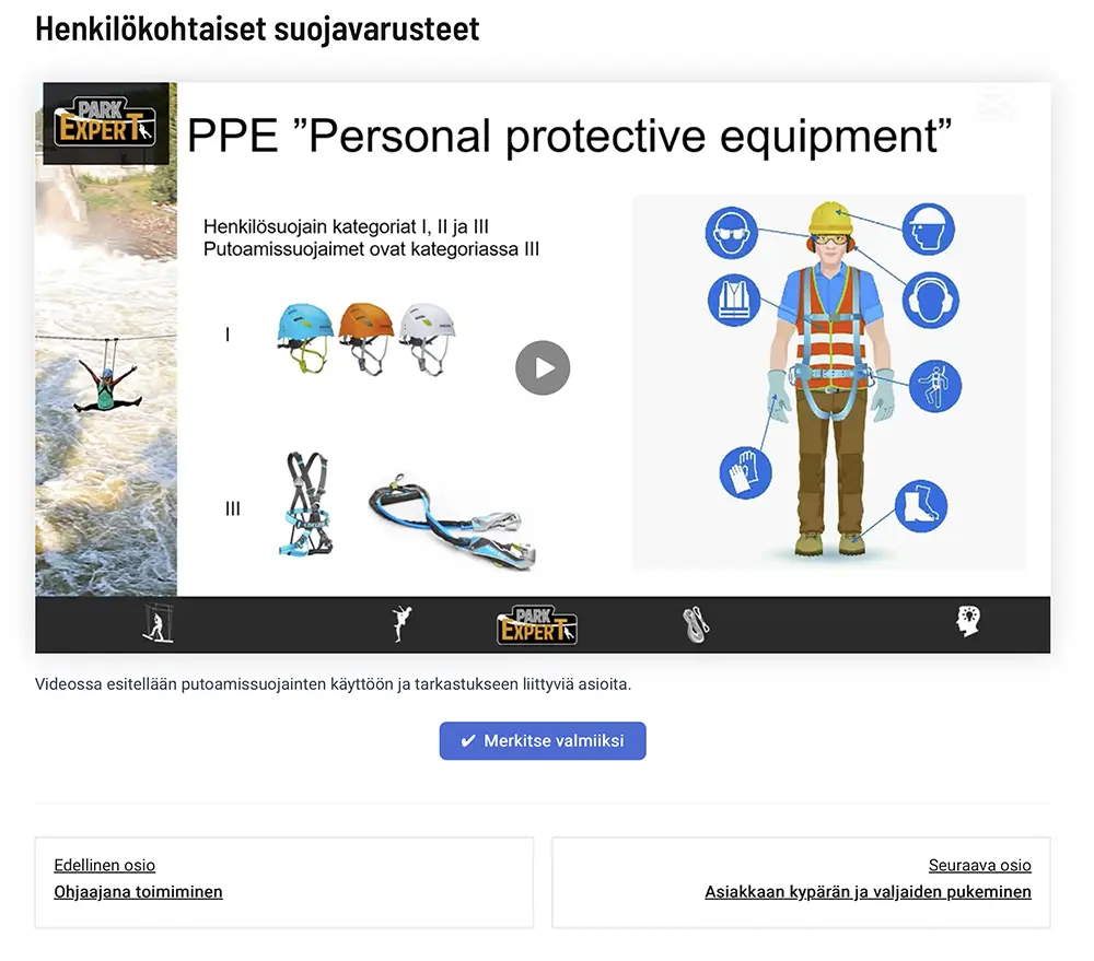 Esimerkkikuva Park Expertin verkkokoulutuksesta